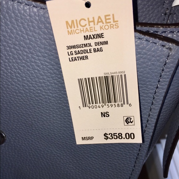 Michael Kors Maxine Large Saddle Bag in Denim NWT - Picture 4 of 5